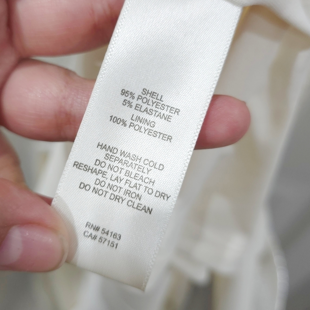 ELIZA J Ivory Shimmer Draped Maxi Dress with Ruffle Slit – Glam Occasion 6P - Picture 11 of 14